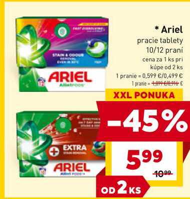 Ariel pracie tablety 10/12 praní