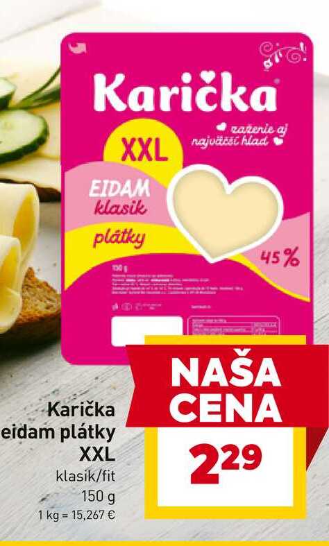 Karička eidam plátky XXL klasik/fit 150 g 