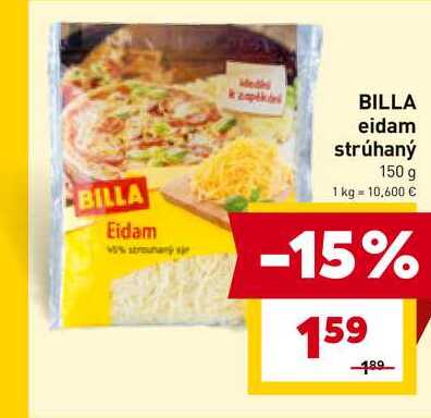 BILLA eidam strúhaný 150 g