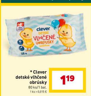 Clever detské vlhčené obrúsky 80 ks/1 bal.