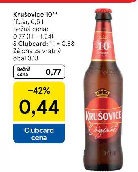 Krušovice 10° fľaša, 0,5 l v akcii