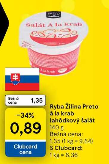 Ryba Žilina Preto à la krab lahôdkový šalát 140g