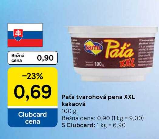 Paťa tvarohová pena XXL kakaová 100 g