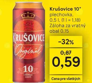 Krušovice 10° plechovka, 0,5l