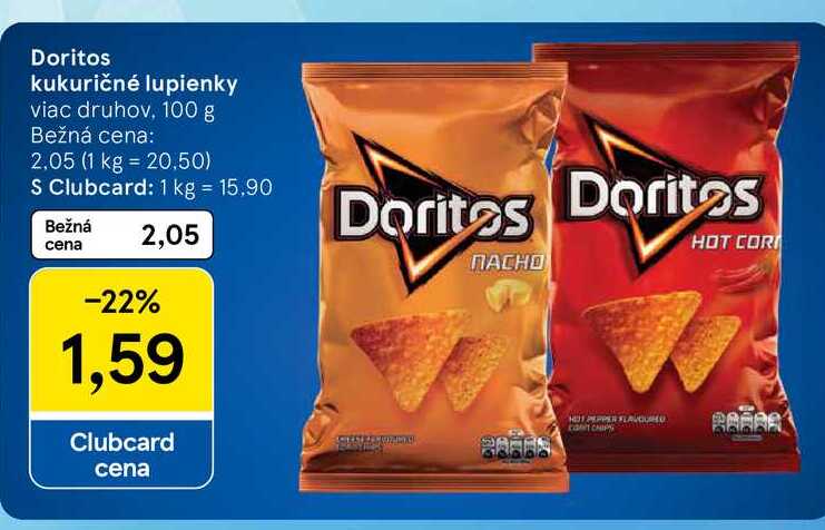 Doritos kukuričné lupienky viac druhov, 100 g