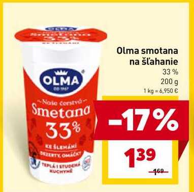 Olma smotana na šľahanie 33% 200 g