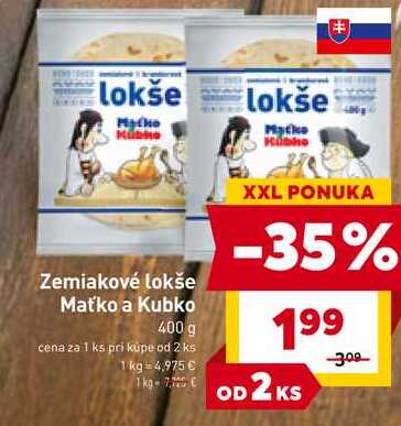 Zemiakové lokše Maťko a Kubko 400 g 
