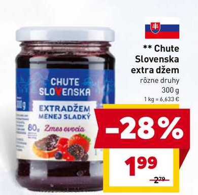 Chute Slovenska extra džem rôzne druhy 300 g