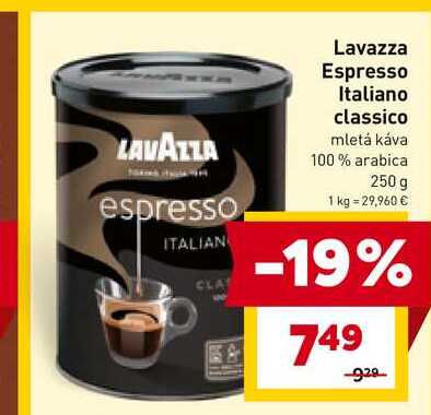 Lavazza Espresso Italiano classico mletá káva 100% arabica 250 g 
