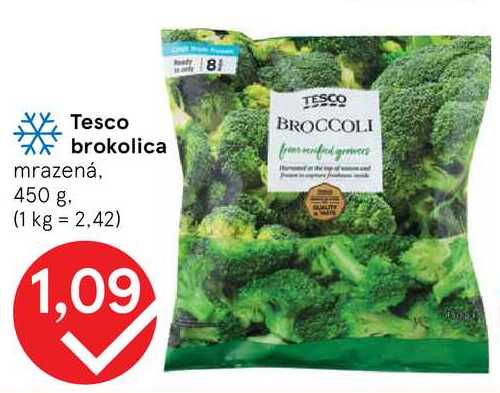 Tesco brokolica mrazená, 450 g