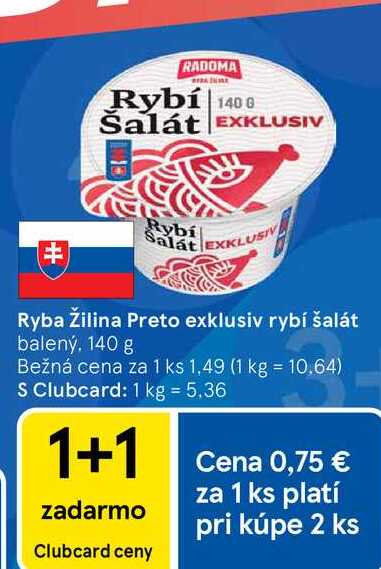 Ryba Žilina Preto exklusiv rybí šalát balený, 140 g 