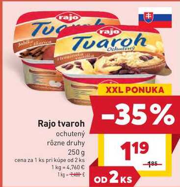 Rajo tvaroh ochutený rôzne druhy 250 g