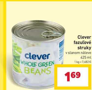 Clever fazuľové struky v slanom náleve 425 ml 