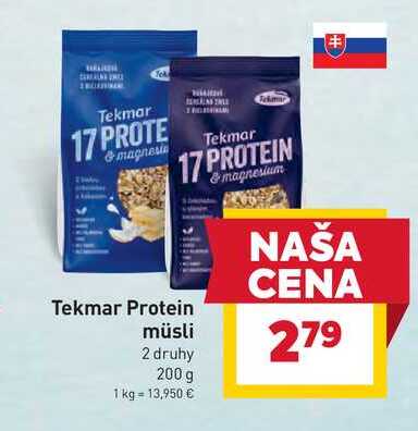 Tekmar Protein müsli 2 druhy 200 g 