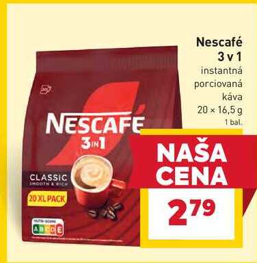 Nescafé 3v1 instantná porciovaná káva 20 × 16,5 g