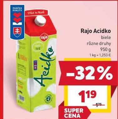 Rajo Acidko biele rôzne druhy 950 g