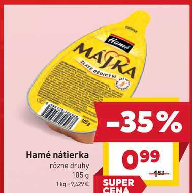 Hamé nátierka rôzne druhy 105 g 