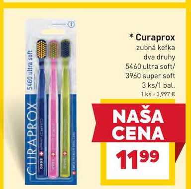 Curaprox zubná kefka dva druhy 5460 ultra soft/ 3960 super soft 3 ks/1 bal. 