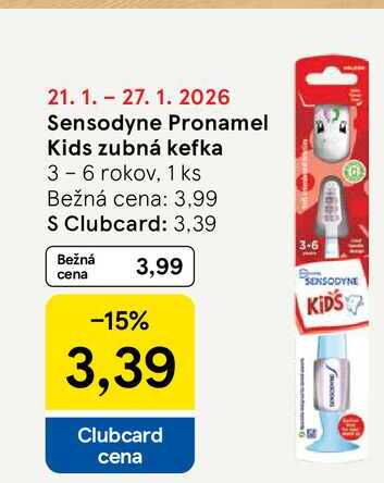 Sensodyne Pronamel Kids zubná kefka 3 - 6 rokov, 1 ks 