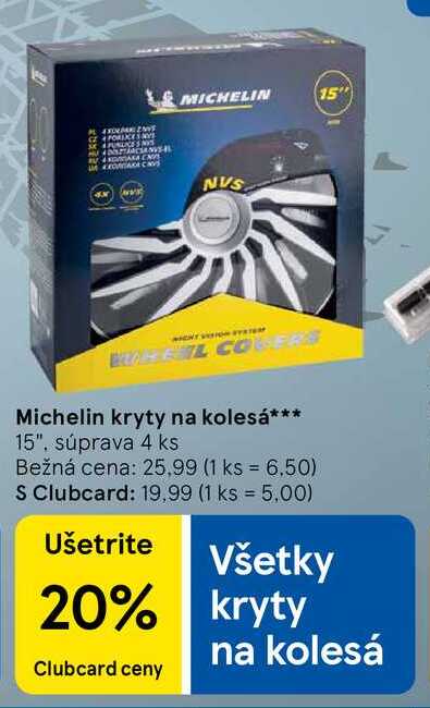 Michelin kryty na kolesá 15", súprava 4 ks 