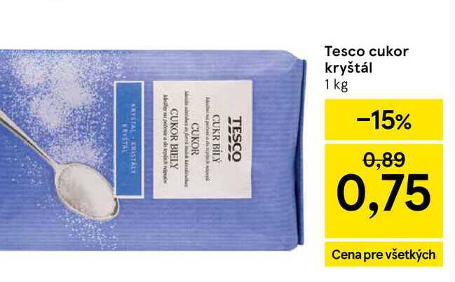 Tesco cukor kryštál 1 kg 