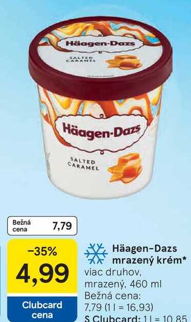 Häagen-Dazs mrazený krém viac druhov, mrazený, 460 ml 