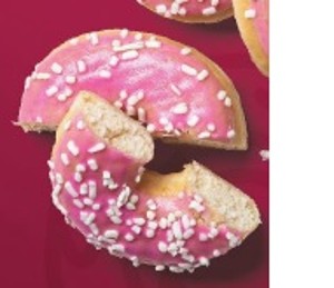 Donut s ružovou polevou