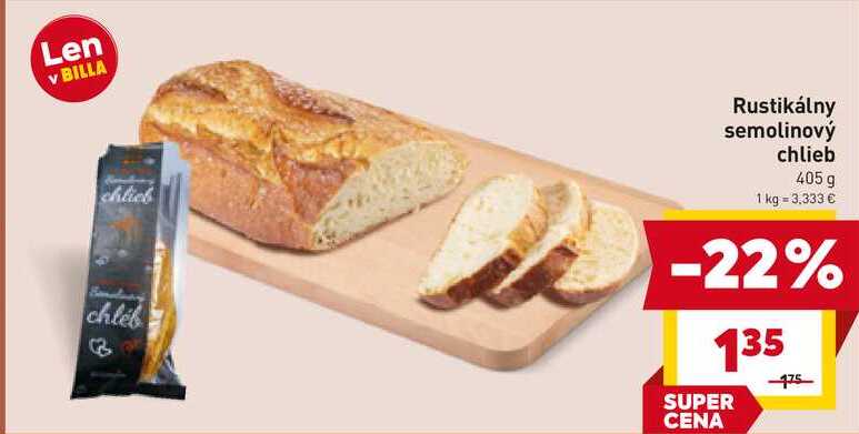 Rustikálny semolinový chlieb 405 g 