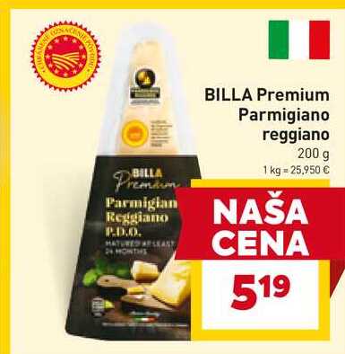 BILLA Premium Parmigiano reggiano 200 g 