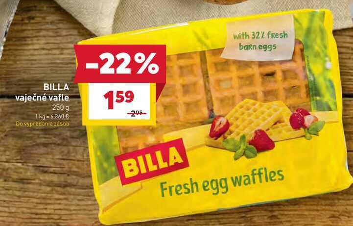 BILLA vaječné vafle 250 g
