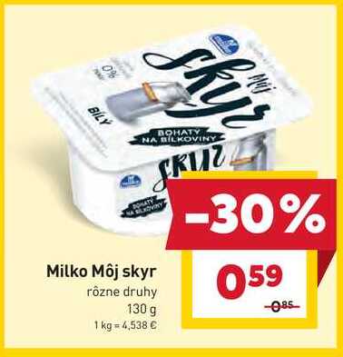 Milko Môj skyr rôzne druhy 130 g 
