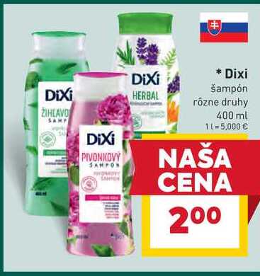 Dixi šampón rôzne druhy 400 ml 