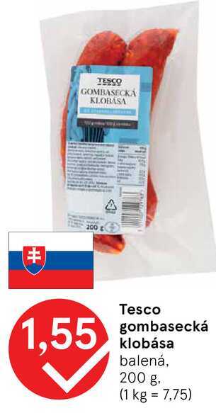 Tesco gombasecká klobása balená, 200 g
