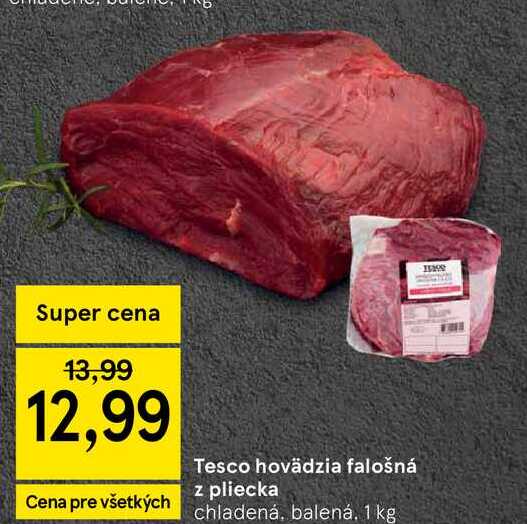 Tesco hovädzia falošná z pliecka 1 kg 