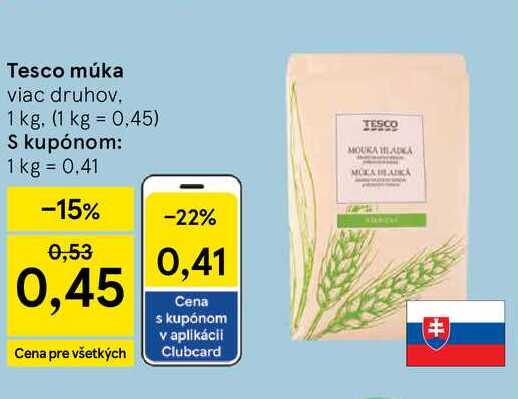 Tesco múka viac druhov 1 kg