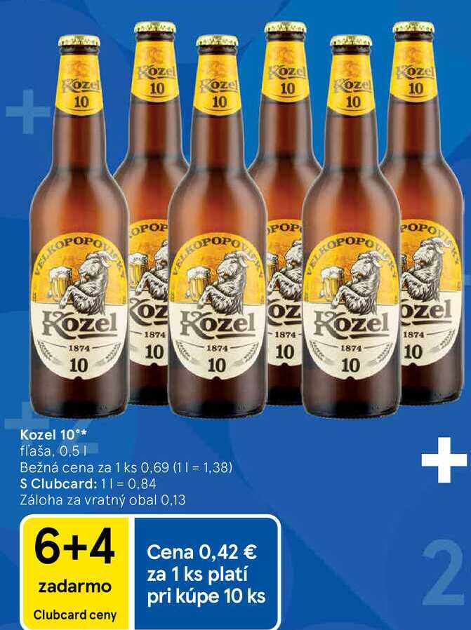 Kozel 10° fľaša, 0,5l