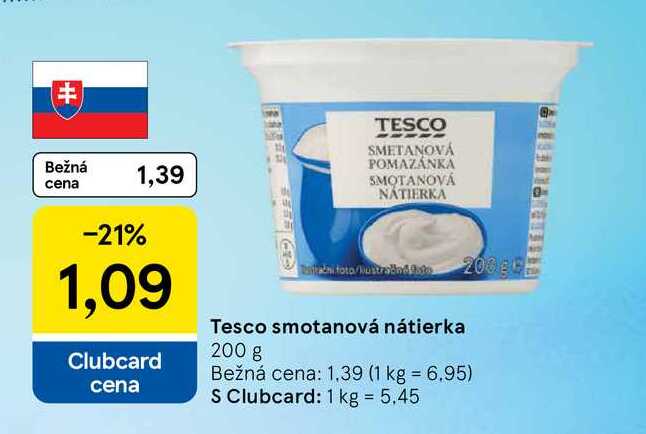 Tesco smotanová nátierka 200 g 