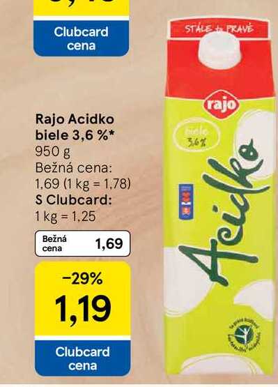 Rajo Acidko biele 3,6 % 950 g