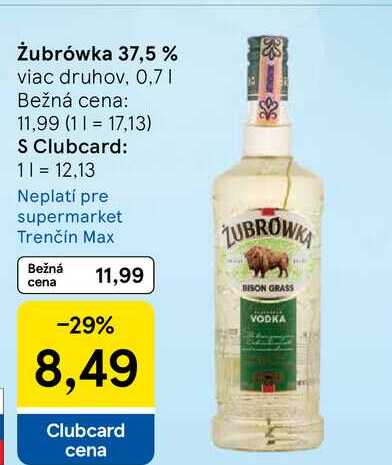 Żubrówka 37,5 % viac druhov, 0,7l