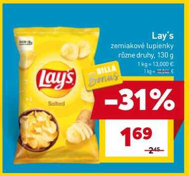 Lay's zemiakové lupienky 130 g 