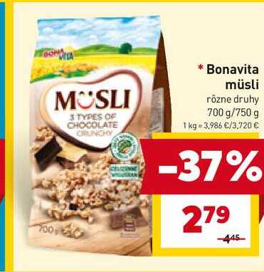 Bonavita müsli rôzne druhy 700 g/750 g 