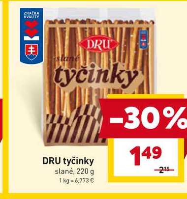 DRU tyčinky slané, 220 g 