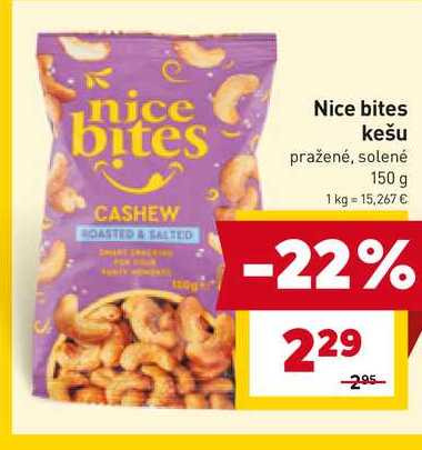 Nice bites kešu pražené, solené 150 g