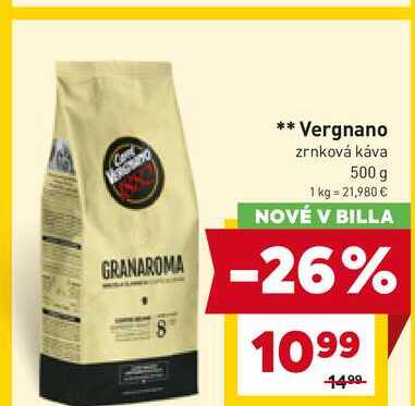 Vergnano zrnková káva 500 g
