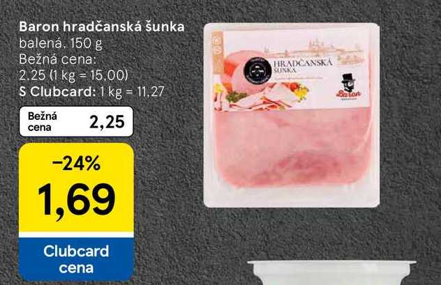 Baron hradčanská šunka balená, 150 g