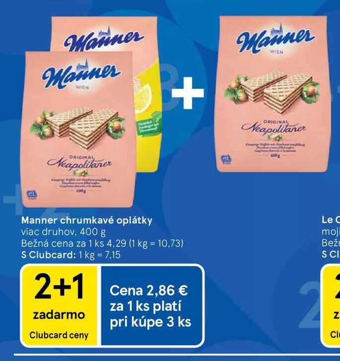Manner chrumkavé oplátky viac druhov, 400 g 