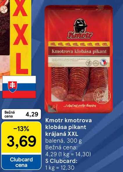 Kmotr kmotrova klobása pikant krájaná XXL balená, balená, 300 g