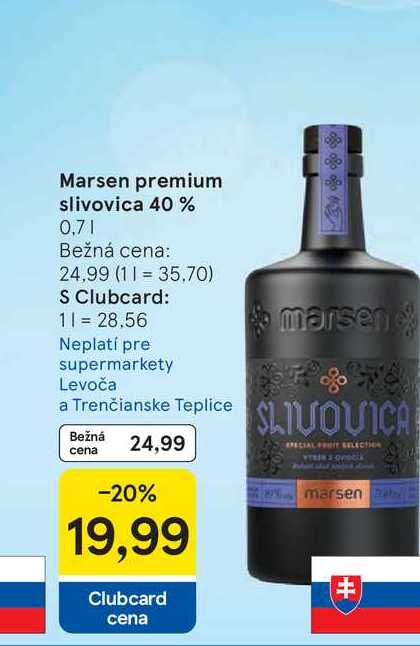 Marsen premium slivovica 40 % 0,7l