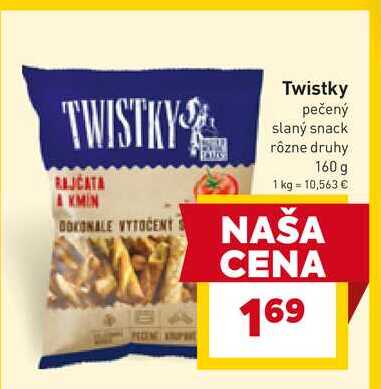 Twistky pečený slaný snack rôzne druhy 160 g