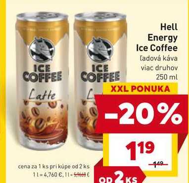 Hell Energy Ice Coffee Ľadová káva viac druhov 250 ml 